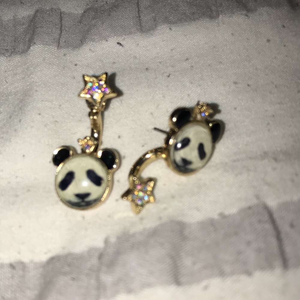 betsy johnson panda earrings